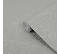 Boutique Green Metallic Effect Leaf Textured Wallpaper