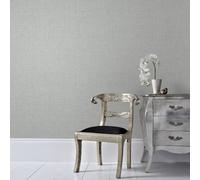 Boutique Grey Luxury Wallpaper Chenille Textured Plain Metallic
