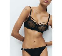 Boutique Magda Embroidery Wired Balcony Bra A-E Black