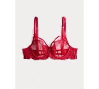 Boutique Magda Embroidery Wired Balcony Bra A-E Red