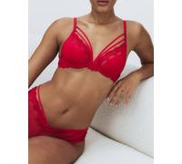 Boutique Magda Embroidery Wired Plunge Bra A-E Red