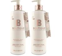 Boutique Mandarin, Basil & Grapefruit Fragrance Hand & Body Lotion 500ml - Vegan Body Moisturiser with Essential Oils, Made in England - Lightly Scented Refreshing Hand & Body Care (Pack of 2)