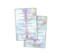 Boutique Marketing LLC Botox Filler Injection Aftercare Instruction Card | 30 Pack | Physical Printed 4x6” inches Postcard Size | Rainbow Background Fake Holo