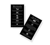 Brow Lamination Aftercare Instruction Cards | 50 Pack | 2x3.5” inches Business Card Size | Starter Lift Kit At Home DIY Brow Lift and Tint | Snatched Brows Black with White Icons Design