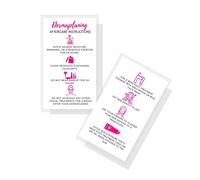 Boutique Marketing LLC Dermaplaning Aftercare Cards | 50 Pack | 2 x 3.5” inches Business Card Size | Microplaning Blading PMU | Aftercare Instructions White with Pink Icons Design