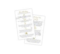 Boutique Marketing LLC Microblading Aftercare Cards | 50 Pack | 3.5 x 2" inches | FAQ & Instructions | Marble Look, Gold Icons