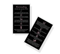 Boutique Marketing LLC Microneedling Aftercare Instructions Cards | 50 Pack | Size 2x3.5 inches Business Card Size | Microneedle Black with Rosey Pink Design, black, white, pink