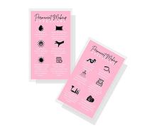 Boutique Marketing LLC Permanent Makeup Aftercare Instructions Card | 50 Pack 2x3.5 inches Business Size PMU Pink Design, pink, black, white