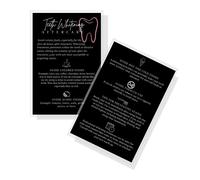 Boutique Marketing LLC Teeth Whitening Aftercare Postcard | 30 Pack | 4x6 inch Large Postcard Size | Black with Pink Tooth Design