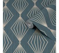 Boutique Marquise Geometric Wallpaper In Emerald Emerald One Size