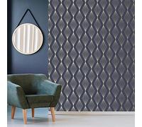 Boutique Marquise Geo Sapphire Wallpaper | Paste The Wall | Blue Geometric | Eco-Friendly