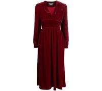 Boutique Moschino V-neck velvet midi dress - Red 38