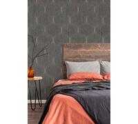 Boutique Optical Geo Silver Wallpaper In Grey Grey One Size