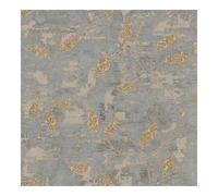 Boutique Ornamental Leaf Steel/Gold Textured Plain Wallpaper