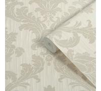 Boutique Pearl Damask Classic Textured Wallpaper