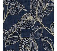 BOUTIQUE ROYAL PALM SAPPHIRE WALLPAPER, Blue