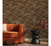 Boutique Ruby Serene Seedhead Floral Wallpaper