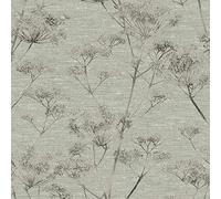 Boutique Sage Serene Seedhead Floral Wallpaper | Paste The Wall | Green Floral | Eco-Friendly