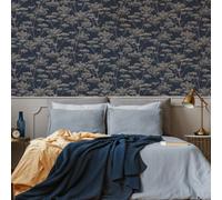 Boutique Sapphire Serene Seedhead Floral Wallpaper