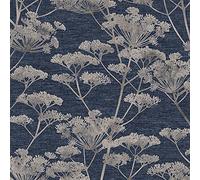 Boutique Sapphire Serene Seedhead Floral Wallpaper | Paste the Wall | Blue Floral | Eco-Friendly