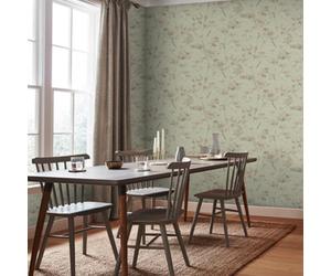 Boutique Serene Seed-Head Sage Floral Wallpaper