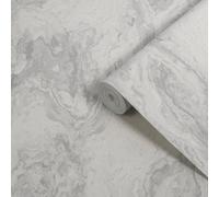Boutique Silver Marble Contemporary Textured Wallpaper