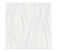 Boutique Tango Embossed Geometric White/Silver Wallpaper