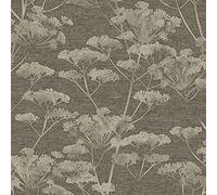 Boutique Taupe & Gold Serene Seedhead Floral Wallpaper
