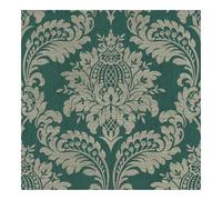 Boutique Teal & Gold Archive Damask Wallpaper | Paste The Wall | Blue Damask | Eco-Friendly