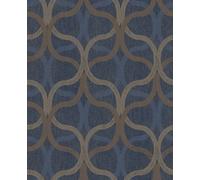 Graham & Brown Wallpaper Boutique Refine Geo - Navy & Gold, Paste-the-Wall Geometric, 10000 x 520 mm