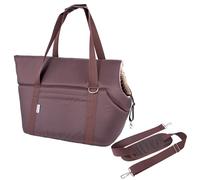 BOUTIQUE ZOO XL Dog Carrier Bag up to 15 kg - Large Transport Bag for Medium Dogs & Cats - Soft, Foldable & Washable - 52 x 35 x 39 cm - Brown Beige/Minky