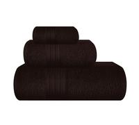 BOUTIQUO Ultra Soft 3 Pack Cotton Towel Set, Contains a Bath Towels 28x55 inch, a Hand Towels 16x24 inch & a Wash Coths 12x12 inch, Ideal Everyday use, Compact & Lightweight - Chocolate Brown