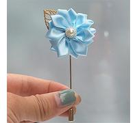Boutonniere Bridegroom Groom Men's Boutonniere Groomsmen Best Man Boutineer with Pin Artificial Flower Brooch Corsage for Wedding Homecoming Prom Suit Decor Deep Pack of 4 (Light Blue 1 Piece)