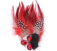 Boutonniere Clips Collar Brooch Pin Banquet Feather Flower Suit Wedding Corsage Hosting Performance(Red)