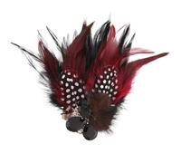 Boutonniere Clips Collar Brooch Pin Banquet Feather Flower Suit Wedding Corsage Hosting Performance(Black)