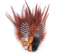 Boutonniere Clips Collar Brooch Pin Banquet Feather Flower Suit Wedding Corsage Hosting Performance(Yellow)