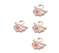 Boutonniere Pins Lapel Badge Sparkle Pin Animal Rhinestone Swan Glitter Crystal Brooch Pink Zinc Alloy