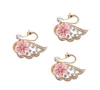 Boutonniere Pins Lapel Badge Sparkle Pin Animal Rhinestone Swan Glitter Crystal Brooch Pink Zinc Alloy