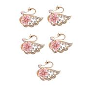 Boutonniere Pins Lapel Badge Sparkle Pin Animal Rhinestone Swan Glitter Crystal Brooch Pink Zinc Alloy