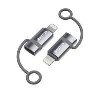 BOUTOP [Apple MFi Certified 60W USB C to Lightning Adapter for Fast Charging, USB C Female to Lightning Male Adapter for iPhone 14 13 12 11 Pro Max, iPad Pro [2 Pack, Light Grey], Not for Audio/OTG