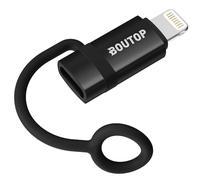 BOUTOP [Apple MFi Certified 60W USB C to Lightning Adapter for Fast Charging, USB C Female to Lightning Male Adapter for iPhone 14 13 12 11 Pro Max, iPad pro/Air [Black], Not for Audio/OTG