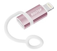 BOUTOP [Apple MFi Certified 60W USB C to Lightning Adapter for Fast Charging, USB C Female to Lightning Male Adapter for iPhone 14 13 12 11 Pro Max, iPad Pro/Air [Pink], Not for Audio/OTG