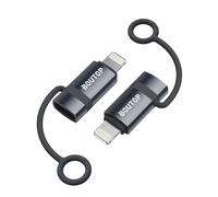 BOUTOP [Apple MFi Certified 60W USB C to Lightning Adapter for Fast Charging, USB C Female to Lightning Male Adapter for iPhone 14 13 12 11 Pro Max, iPad Pro [2 Pack, Dark Grey], Not for Audio/OTG