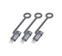 BOUTOP [Apple MFi Certified 60W USB C to Lightning Adapter for Fast Charging, USB C Female to Lightning Male Adapter for iPhone 14 13 12 11 Pro Max, iPad Pro [3 Pack, Light Grey], Not for Audio/OTG