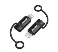 BOUTOP [Apple MFi Certified 60W USB C to Lightning Adapter for Fast Charging, USB C Female to Lightning Male Adapter for iPhone 14 13 12 11 Pro Max, iPad [2 Pack, Black], Not for Audio/OTG