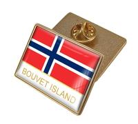 Bouvet Island Flag Rectangle Brooch - Vintage Patriotic Banner Print Lapel Pin,Novel Nation Badge Backpack Clothes Accessories Jewelry Gift Character