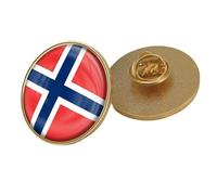 Bouvet Island Flag Rectangle Brooch - Vintage Patriotic Banner Print Lapel Pin,Novel Nation Badge Backpack Clothes Accessories Jewelry Gift Round