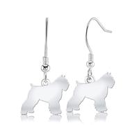 Bouvier Des Flandres Silhouette Silver Earrings