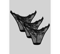 Boux Avenue 3 Pack Fran Lace Thongs Black