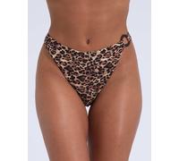 Boux Avenue Santorini Leopard Print High Leg Bikini Bottoms Black Mix